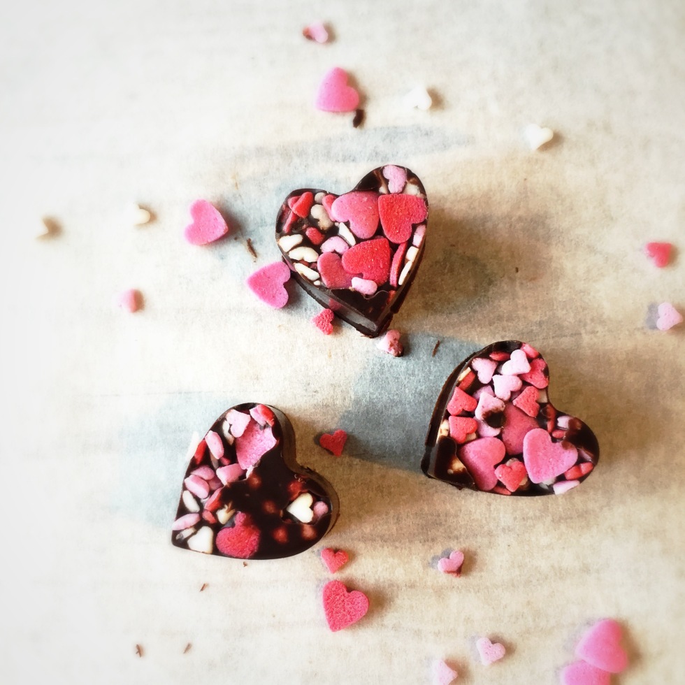 chocoladehartjes voor valentijd